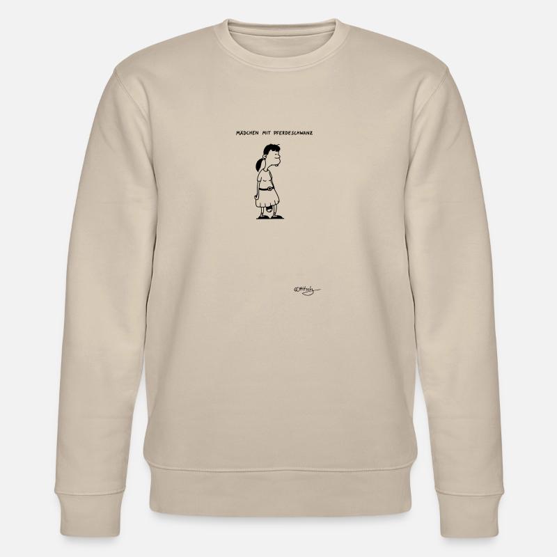 Mädchen mit Pferdeschwanz - Stanley/Stella Unisex Bio-Sweatshirt CHANGER  - Beige