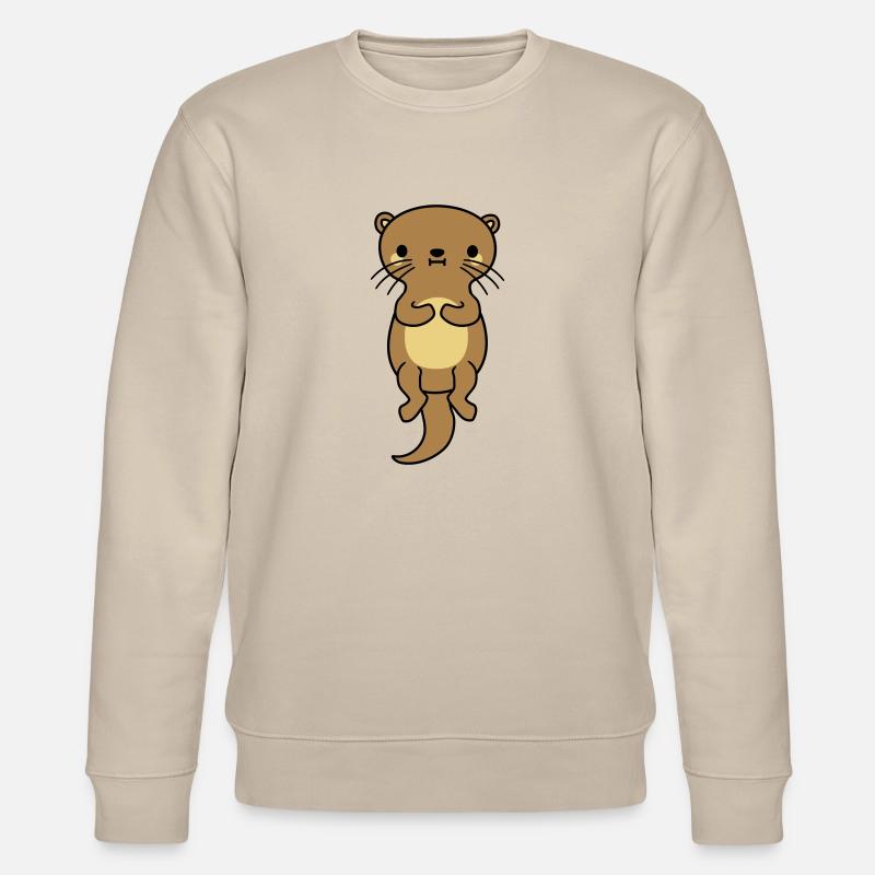netter schwimmender otter - Stanley/Stella Unisex Bio-Sweatshirt CHANGER  - Beige