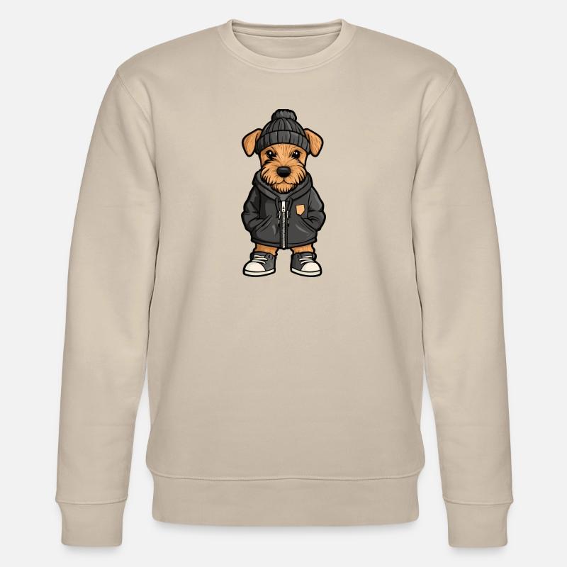 Airedale Terrier Chien Dessin animé - Sweat bio CHANGER Stanley/Stella Unisexe - beige