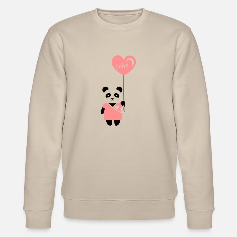 Pärchenshirt "Panda" Mädchen - Stanley/Stella Unisex Bio-Sweatshirt CHANGER  - Beige