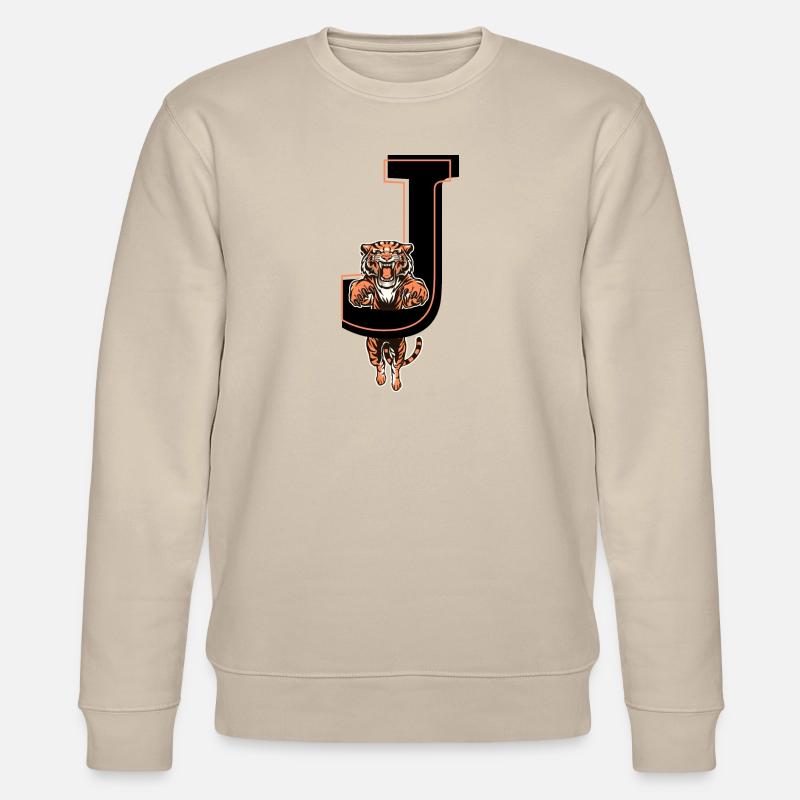 Tiger j Brief - Geschenkidee - Stanley/Stella Unisex Bio-Sweatshirt CHANGER  - Beige