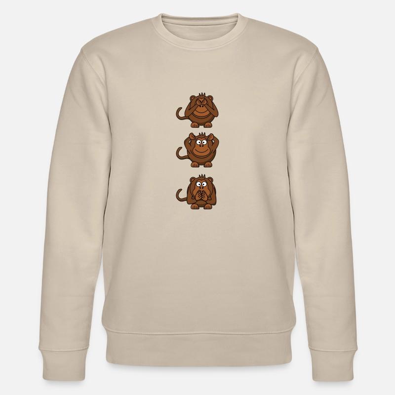 3 Affen - Stanley/Stella Unisex Bio-Sweatshirt CHANGER  - Beige