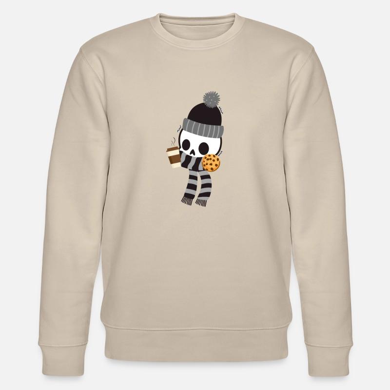 Squelette frissonnant avec café et biscuit - Sweat bio CHANGER Stanley/Stella Unisexe - beige