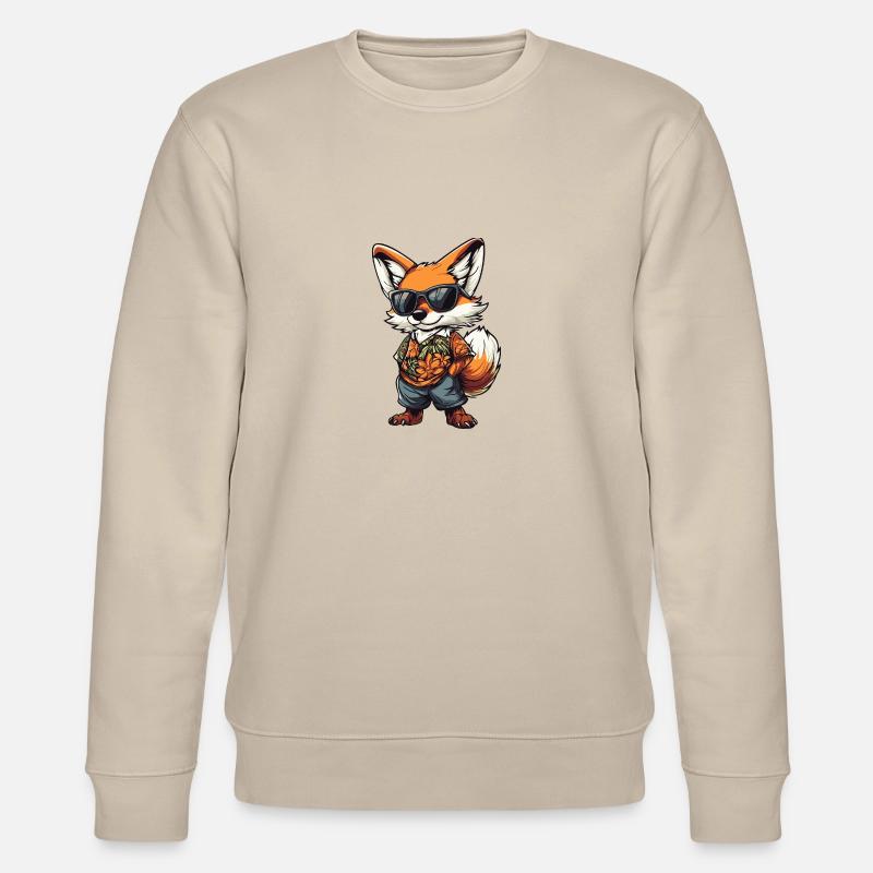 Fox Comic Holiday - Stanley/Stella CHANGER Unisex Organic Sweatshirt - beige