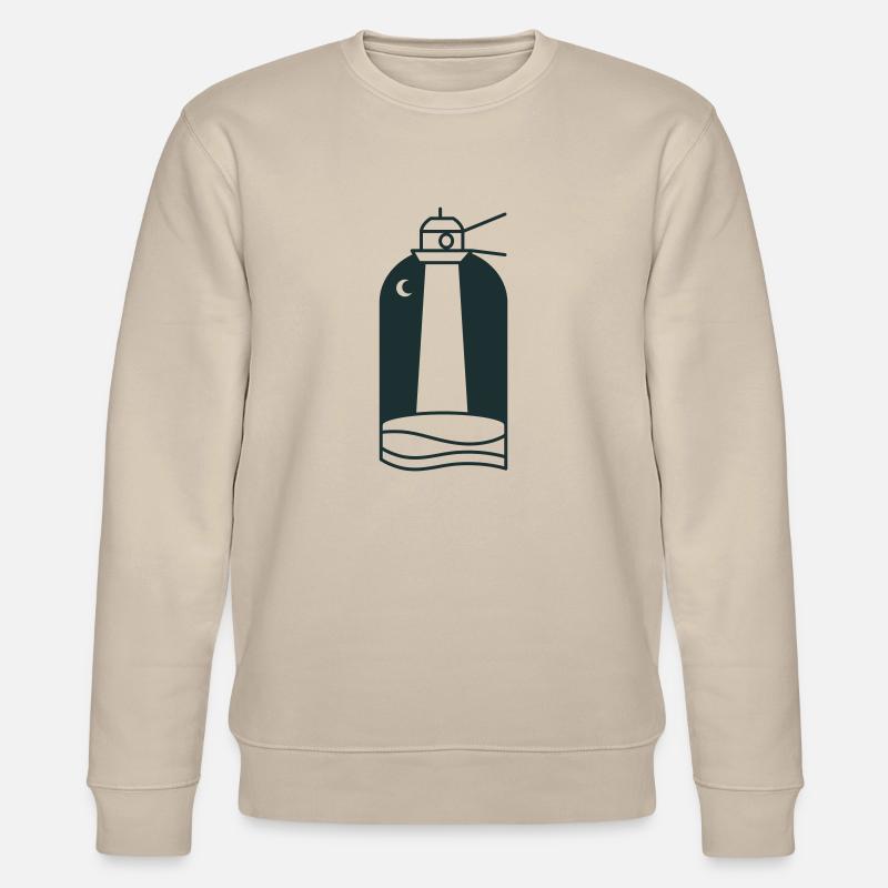 Nachtleuchtturm mit Mondsichel - Stanley/Stella Unisex Bio-Sweatshirt CHANGER  - Beige