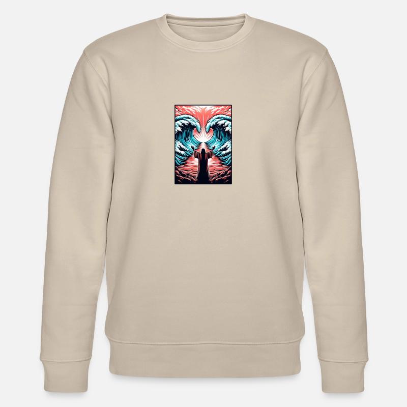 Moses teilt das Meer. - Stanley/Stella Unisex Bio-Sweatshirt CHANGER  - Beige
