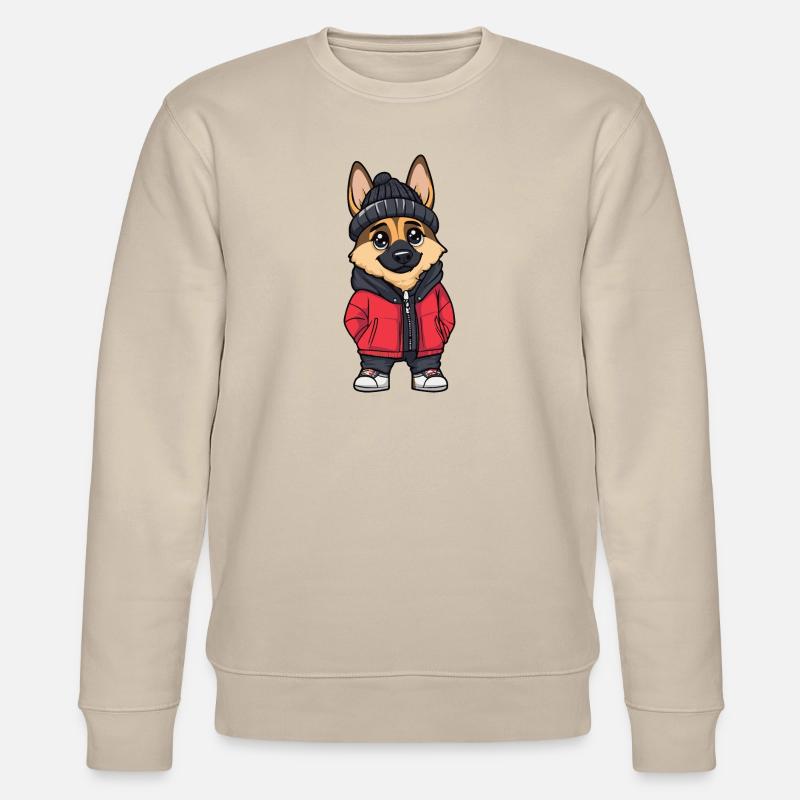 Schäferhund Hund Winter - Stanley/Stella Unisex Bio-Sweatshirt CHANGER  - Beige