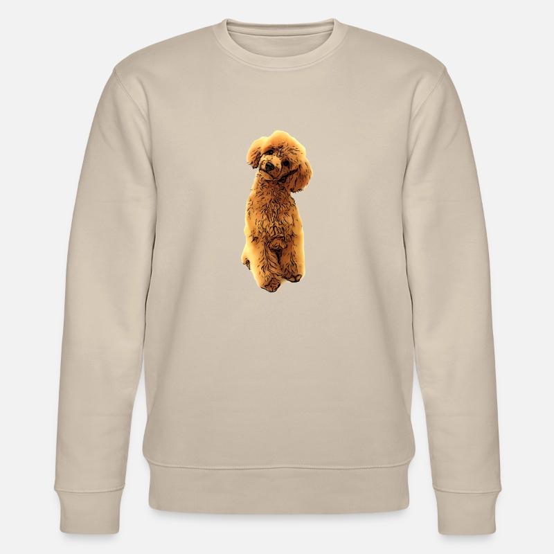 Süßer Pudel Welpe - Stanley/Stella Unisex Bio-Sweatshirt CHANGER  - Beige