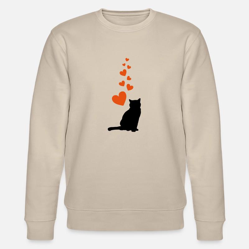 cat hearts - Stanley/Stella Unisex Bio-Sweatshirt CHANGER  - Beige