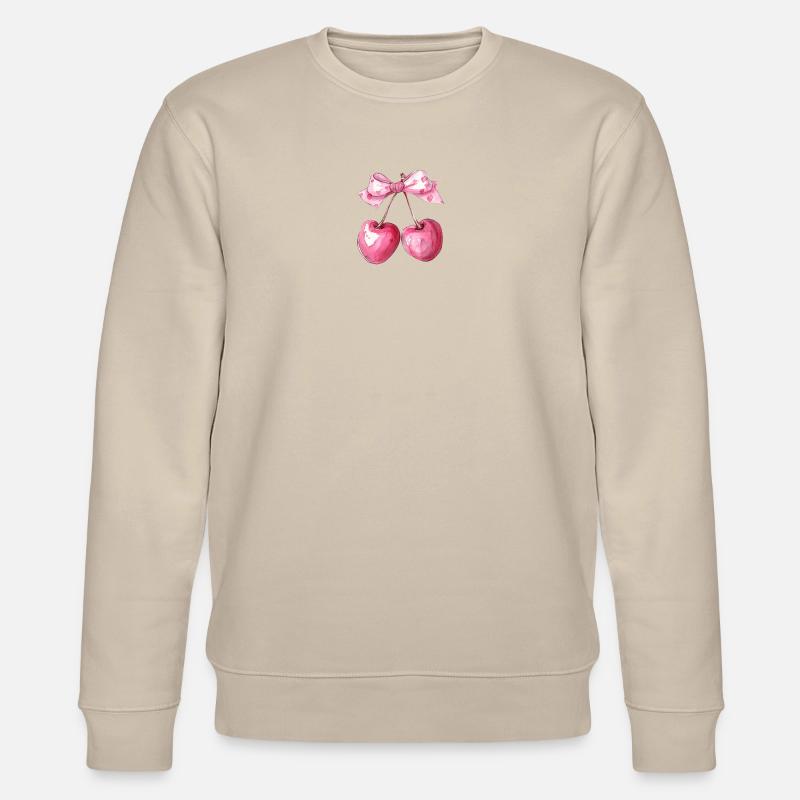 Chemise Coquette Cherry Heart Bow - Sweat bio CHANGER Stanley/Stella Unisexe - beige