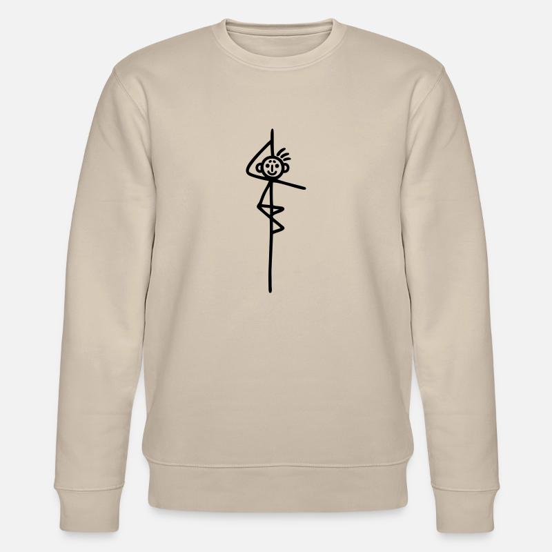 Strichmännchen Pole Dance - Stanley/Stella Unisex Bio-Sweatshirt CHANGER  - Beige