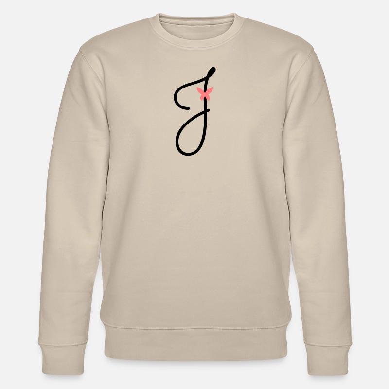 Buchstabe J Schmetterlingsbuchstabe - Stanley/Stella Unisex Bio-Sweatshirt CHANGER  - Beige