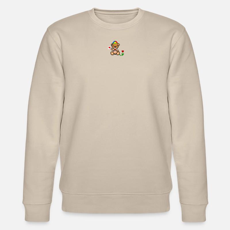 Pixel MiniBear Pride - Stanley/Stella CHANGER Unisex Organic Sweatshirt - beige