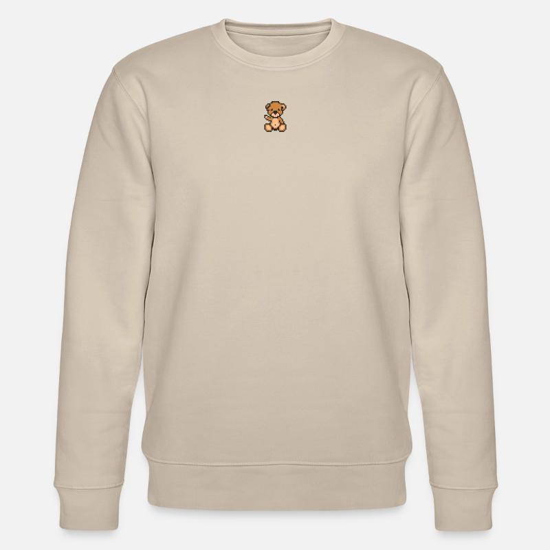 Pixel MiniTeddy Bear - Stanley/Stella CHANGER Unisex Organic Sweatshirt - beige