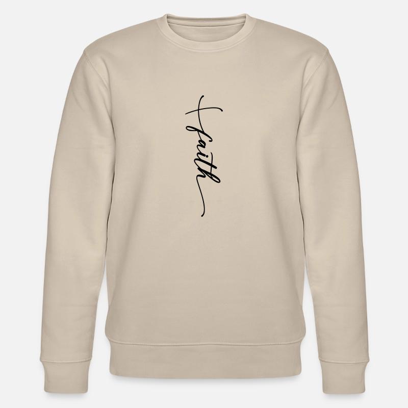 Croix de foi cursive - Sweat bio CHANGER Stanley/Stella Unisexe - beige