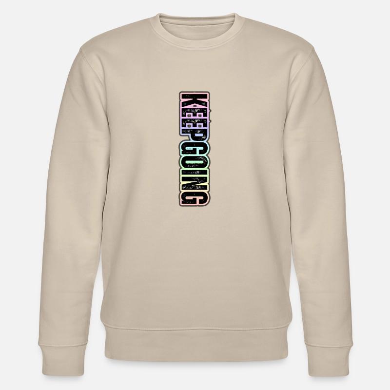 KEEP GOING – Pastel Vertical Theme - Stanley/Stella CHANGER Unisex Organic Sweatshirt - beige