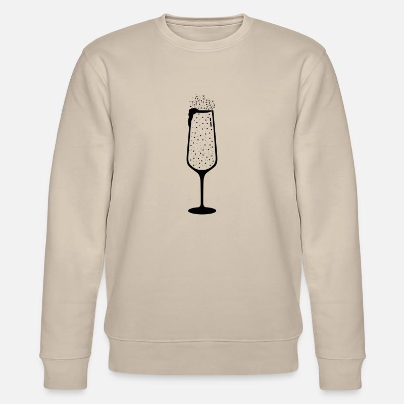 Champagnerglas / Feiern - Stanley/Stella Unisex Bio-Sweatshirt CHANGER  - Beige
