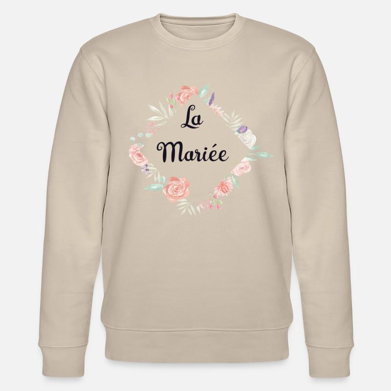 Romantische Blumen Die Braut - Stanley/Stella Unisex Bio-Sweatshirt CHANGER - Beige
