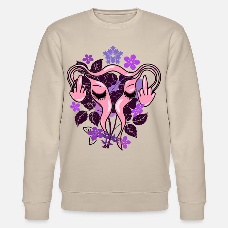 Blumen Uterus Pro-Choice Eierstöcke - Stanley/Stella Unisex Bio-Sweatshirt CHANGER  - Beige