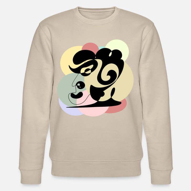 Line drawing man - Stanley/Stella CHANGER Unisex Organic Sweatshirt - beige