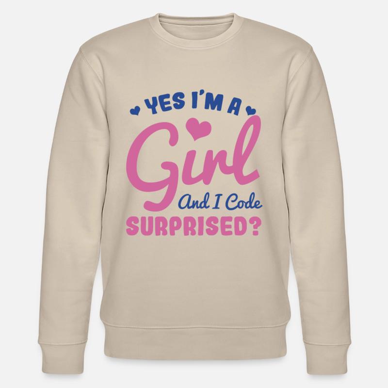 Mädchen und Programmiererin - Stanley/Stella Unisex Bio-Sweatshirt CHANGER  - Beige