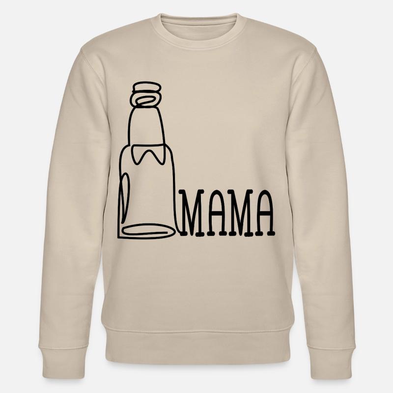 MAMA LINIENZEICHNUNG BIER TRINKEN - Stanley/Stella Unisex Bio-Sweatshirt CHANGER  - Beige