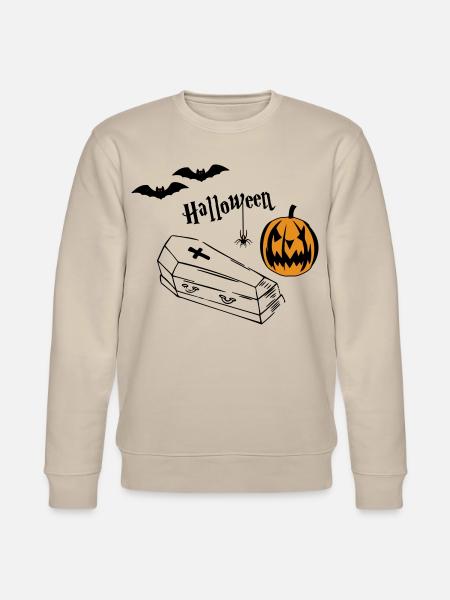 Halloween Pumpkin Silhouette - Stanley/Stella CHANGER Unisex Organic Sweatshirt - beige