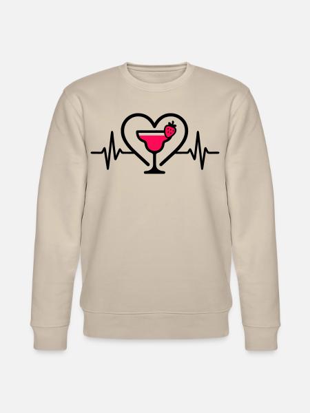 Daiquiri Herz Cocktail Erdbeere - Stanley/Stella Unisex Bio-Sweatshirt CHANGER - Beige