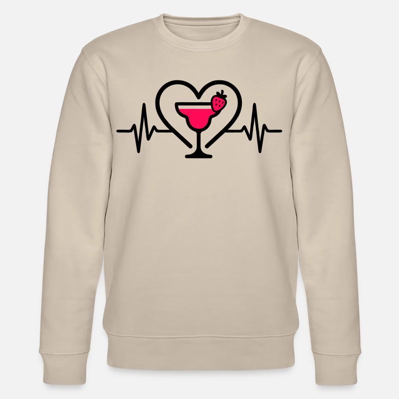 Daiquiri Herz Cocktail Erdbeere - Stanley/Stella Unisex Bio-Sweatshirt CHANGER  - Beige