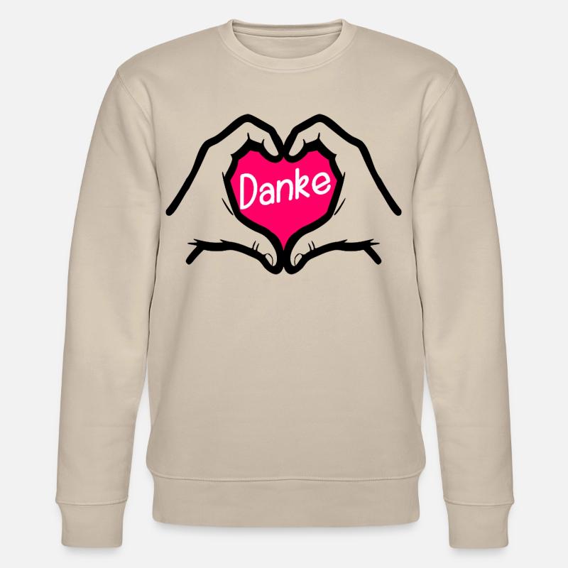 Dankeschön Danke HERZ - Stanley/Stella Unisex Bio-Sweatshirt CHANGER  - Beige
