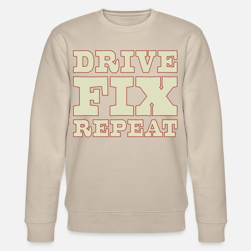 45b_solid_Drive_Fix_Repeat - Stanley/Stella CHANGER Unisex Organic Sweatshirt - beige