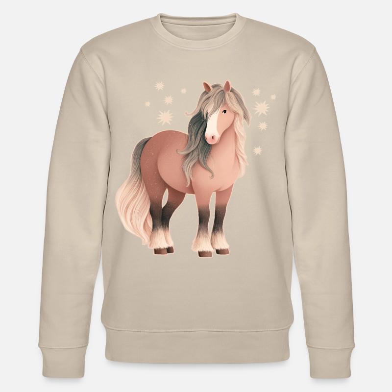 Pferd mit Sternen - Stanley/Stella Unisex Bio-Sweatshirt CHANGER  - Beige