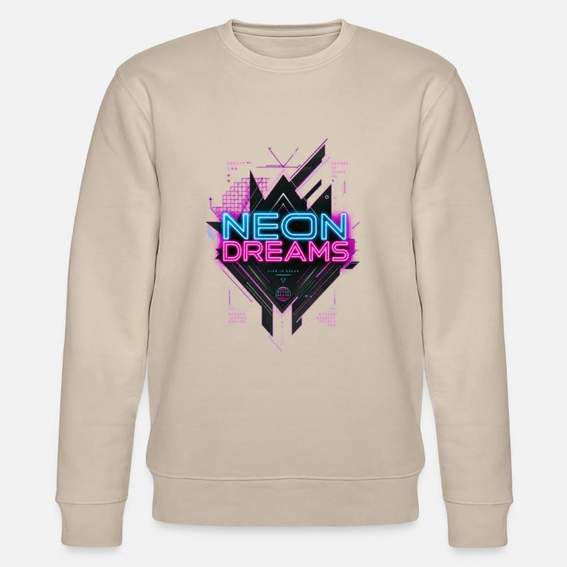 Neon Dreams – Cyberpunk Retrowave-Stil Top - Stanley/Stella Unisex Bio-Sweatshirt CHANGER - Beige
