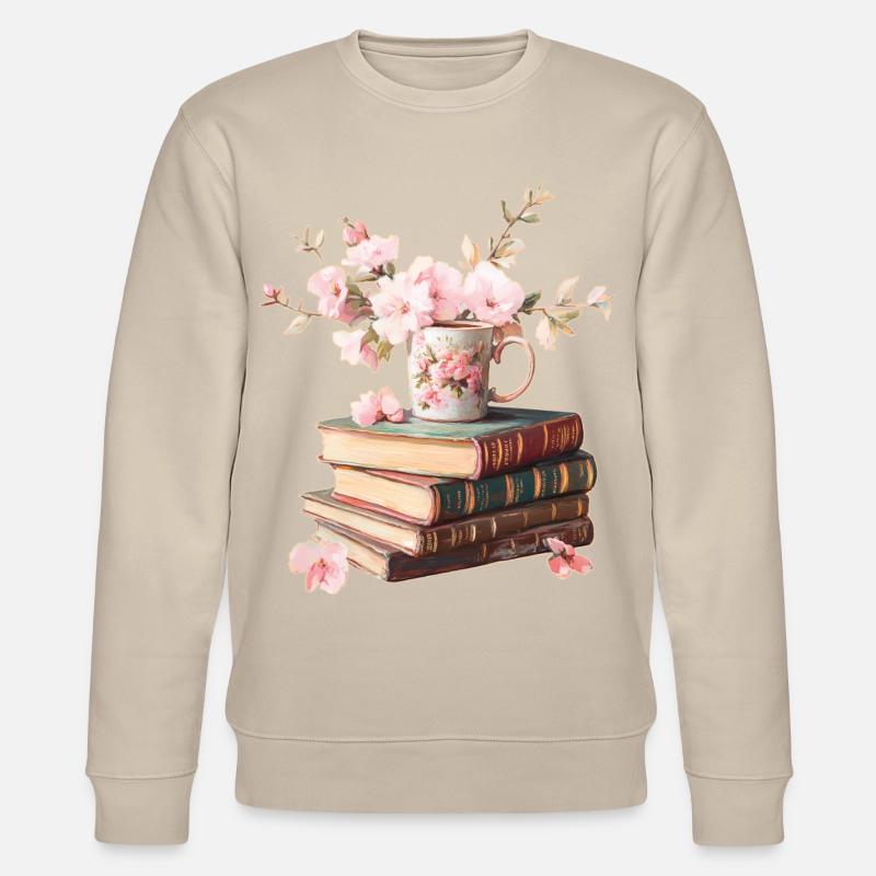 Bücherstapel - Stanley/Stella Unisex Bio-Sweatshirt CHANGER  - Beige