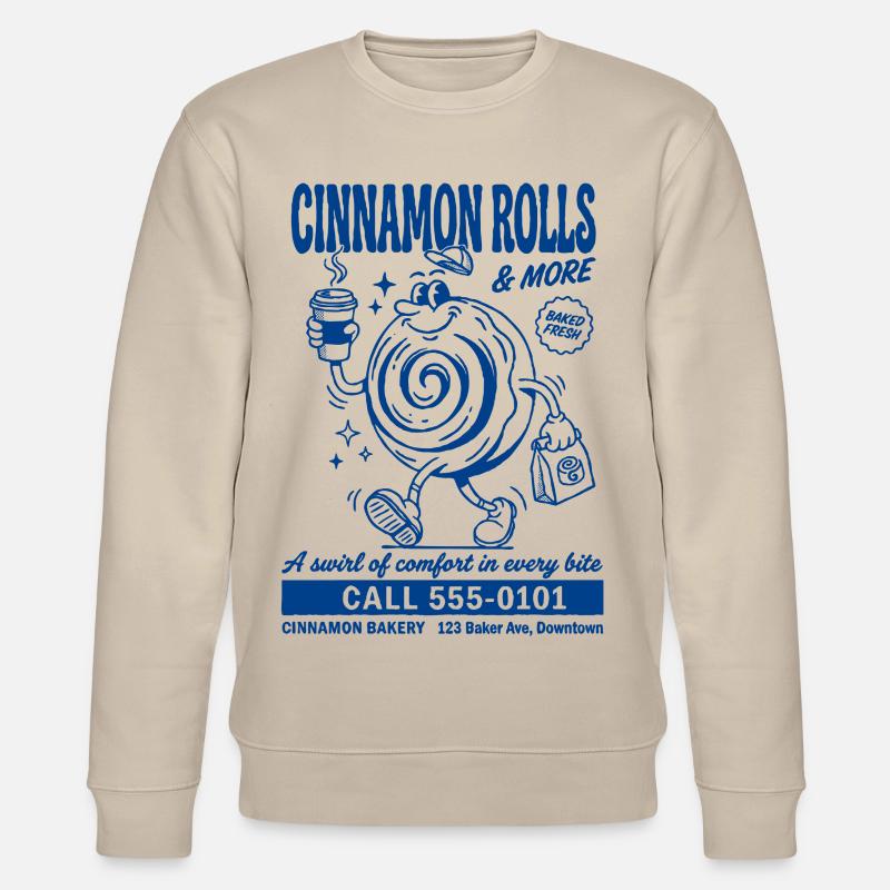 Retro Cinnamon Roll Bakery - Stanley/Stella Unisex Bio-Sweatshirt CHANGER - Beige