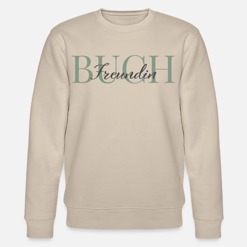 Buchfreundin grün-grau - Stanley/Stella Unisex Bio-Sweatshirt CHANGER  - Beige