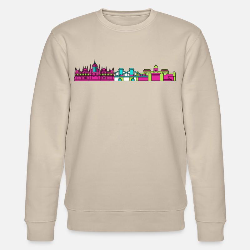 Budapester Stadtskyline-Parlament: Moderne Kunst - Stanley/Stella Unisex Bio-Sweatshirt CHANGER  - Beige
