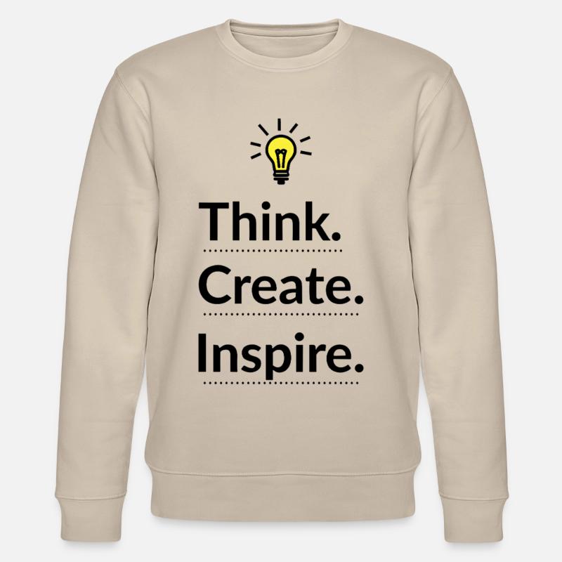 Think Create Inspire Glühbirne - Stanley/Stella Unisex Bio-Sweatshirt CHANGER - Beige