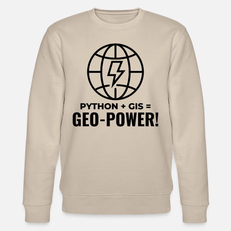 Python SIG Géo-Puissance Programmation Géospatial - Sweat bio CHANGER Stanley/Stella Unisexe - beige