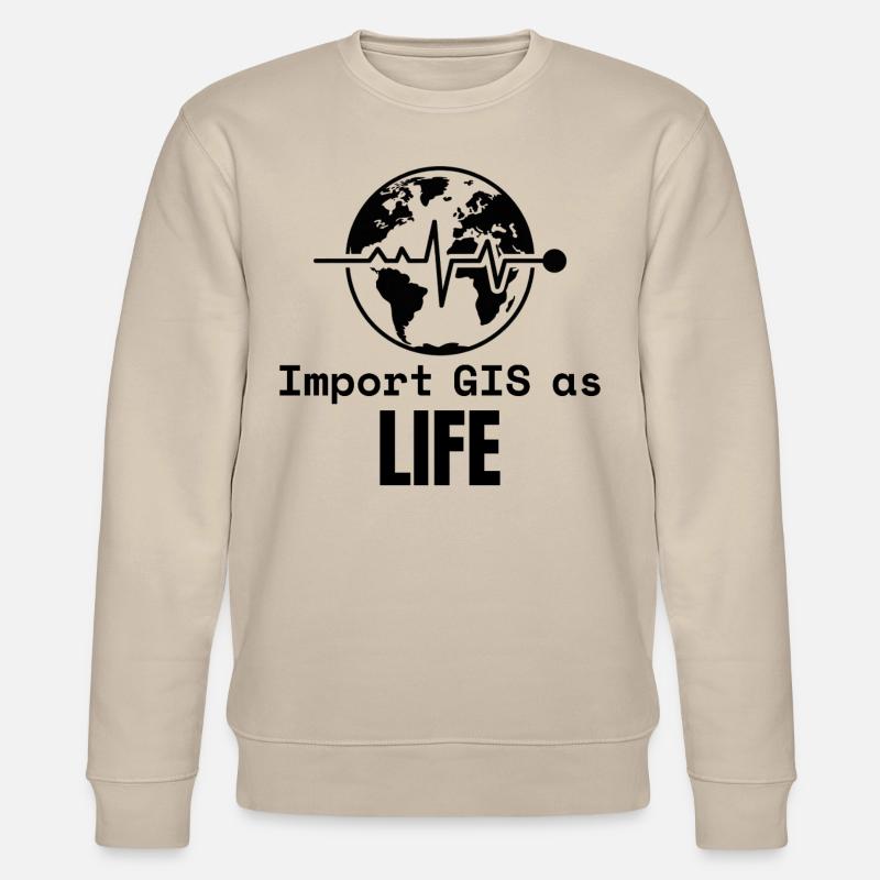 GIS Life Geospatial Mapping Datenanalyse - Stanley/Stella Unisex Bio-Sweatshirt CHANGER  - Beige