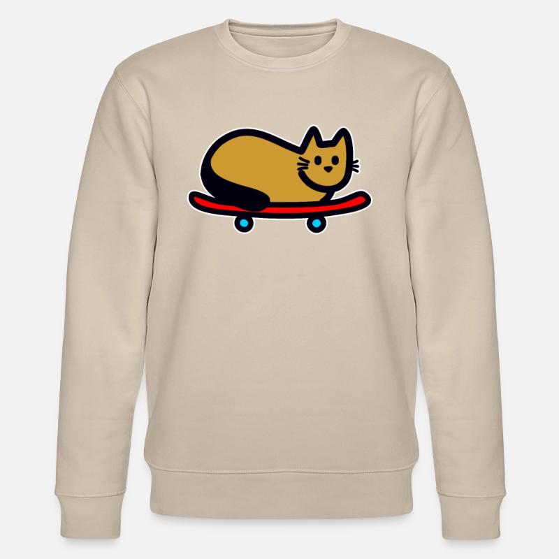 Chat sur skateboard - Sweat bio CHANGER Stanley/Stella Unisexe - beige