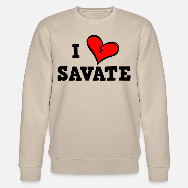 Ich liebe Savate - Stanley/Stella Unisex Bio-Sweatshirt CHANGER  - Beige