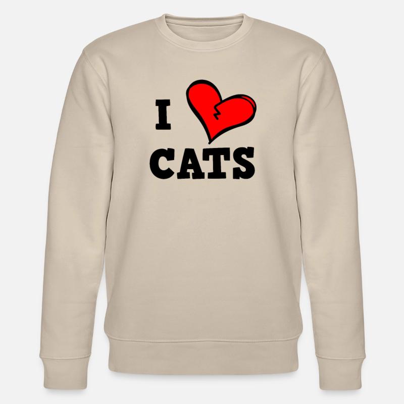 Ich liebe Katzen - Stanley/Stella Unisex Bio-Sweatshirt CHANGER  - Beige