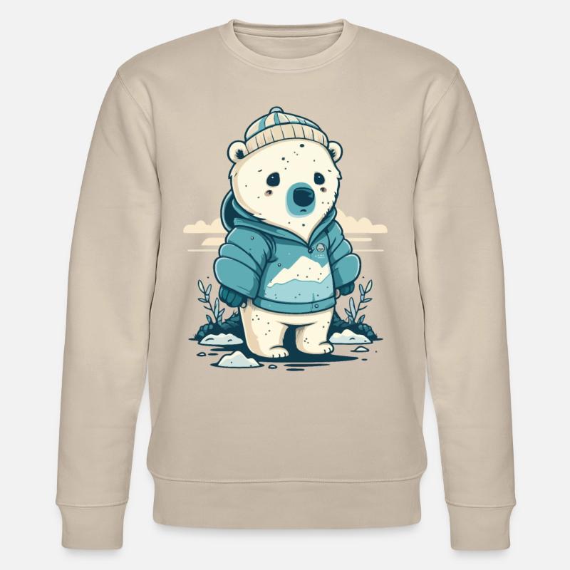 Einsamer kleiner Eisbär - Stanley/Stella Unisex Bio-Sweatshirt CHANGER  - Beige