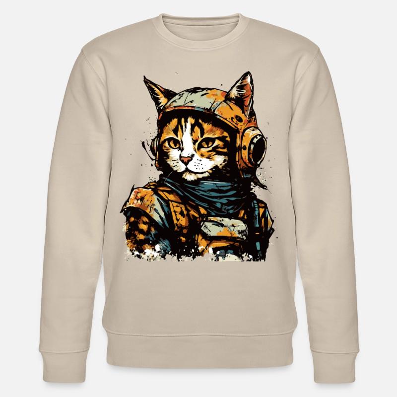 Aquarelle Space Pilots Cat - Sweat bio CHANGER Stanley/Stella Unisexe - beige