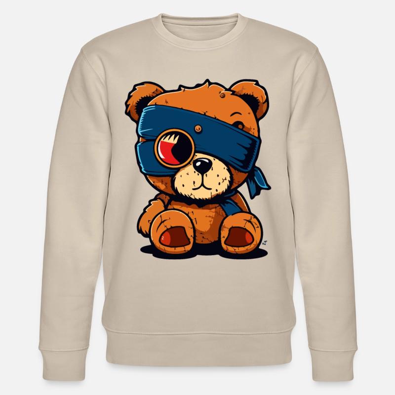 Cache-œil mignon ours - Sweat bio CHANGER Stanley/Stella Unisexe - beige
