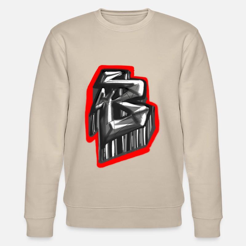 Monochromes Glyphen-Graffiti - Stanley/Stella Unisex Bio-Sweatshirt CHANGER  - Beige