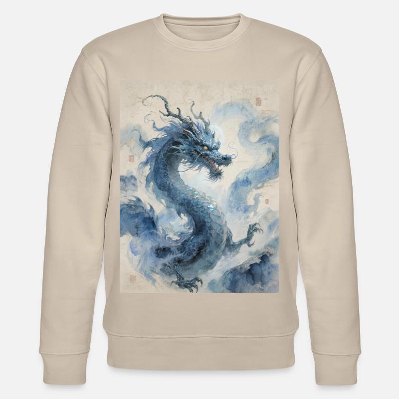 Die himmlische Apotheose: Blauer Drache – Unendlichkeit - Stanley/Stella Unisex Bio-Sweatshirt CHANGER  - Beige