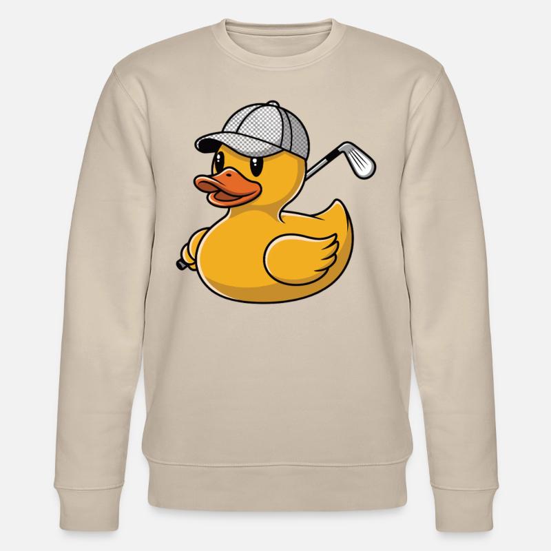 Gummiente mit Golfschläger - Stanley/Stella Unisex Bio-Sweatshirt CHANGER  - Beige