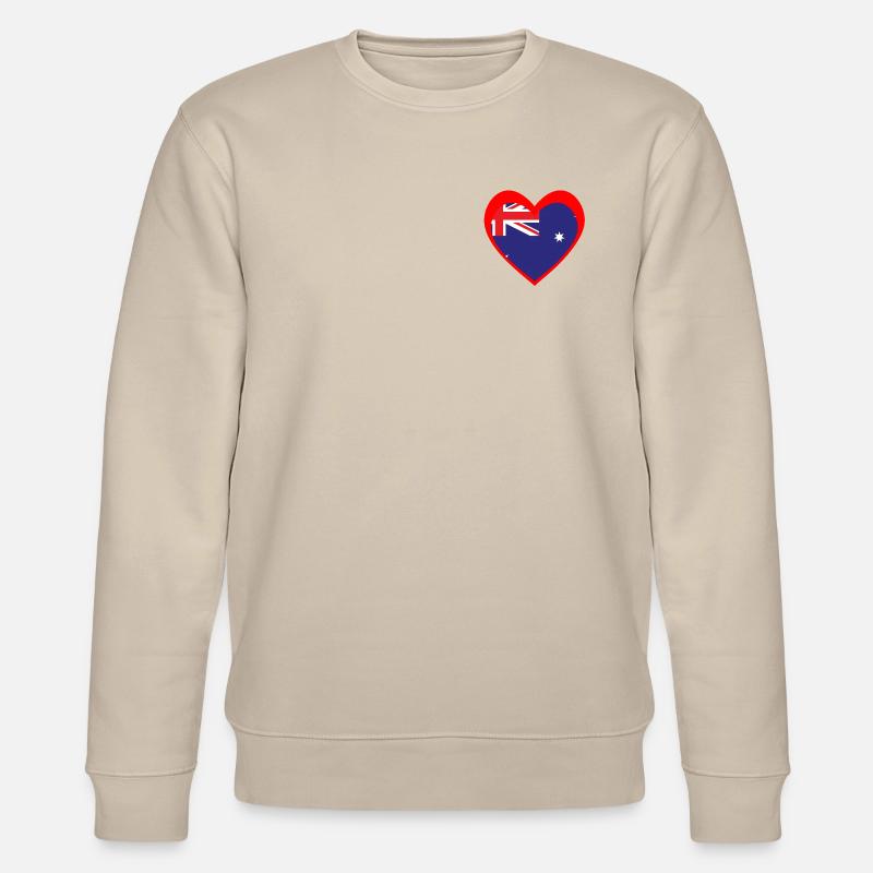 Red Aussie Heart – Wahrer südlicher Geist - Stanley/Stella Unisex Bio-Sweatshirt CHANGER  - Beige